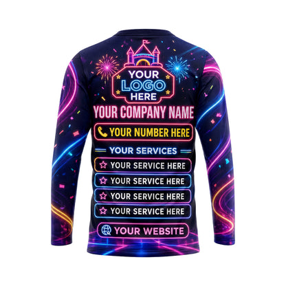 PRN014 - Custom Party Rental Shirt - Party House Rental Neon - back