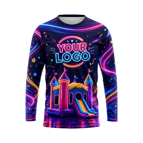 PRN014 - Custom Party Rental Shirt - Party House Rental Neon - front