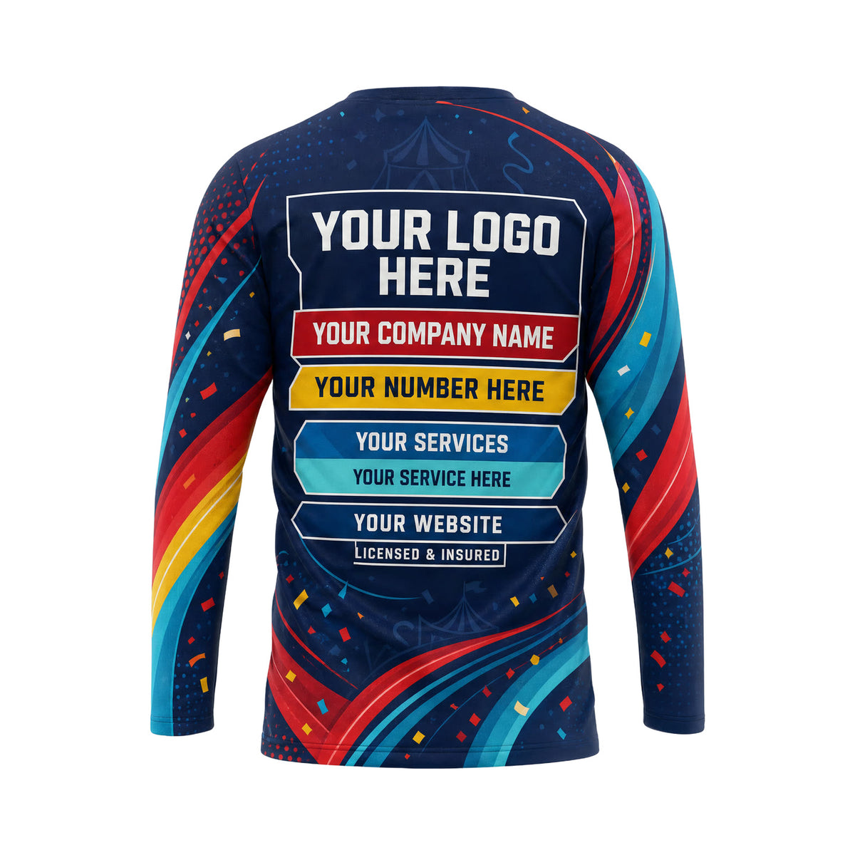 PRN025 - Custom Party Rental Shirt - Party Tent Equipment Rental House Shoulder Theme Sweep - back