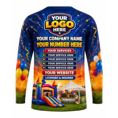 PRN033 - Custom Party Rental Shirt - Sunset Bounce Castle Party - back