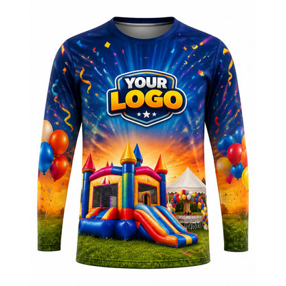 PRN033 - Custom Party Rental Shirt - Sunset Bounce Castle Party - front