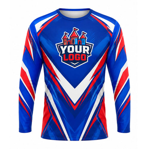 PRN034 - Custom Party Rental Shirt - Varsity Castle Crest Sport - front
