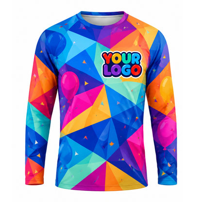 PRN042 - Custom Party Rental Shirt - Prism Confetti Abstract - front