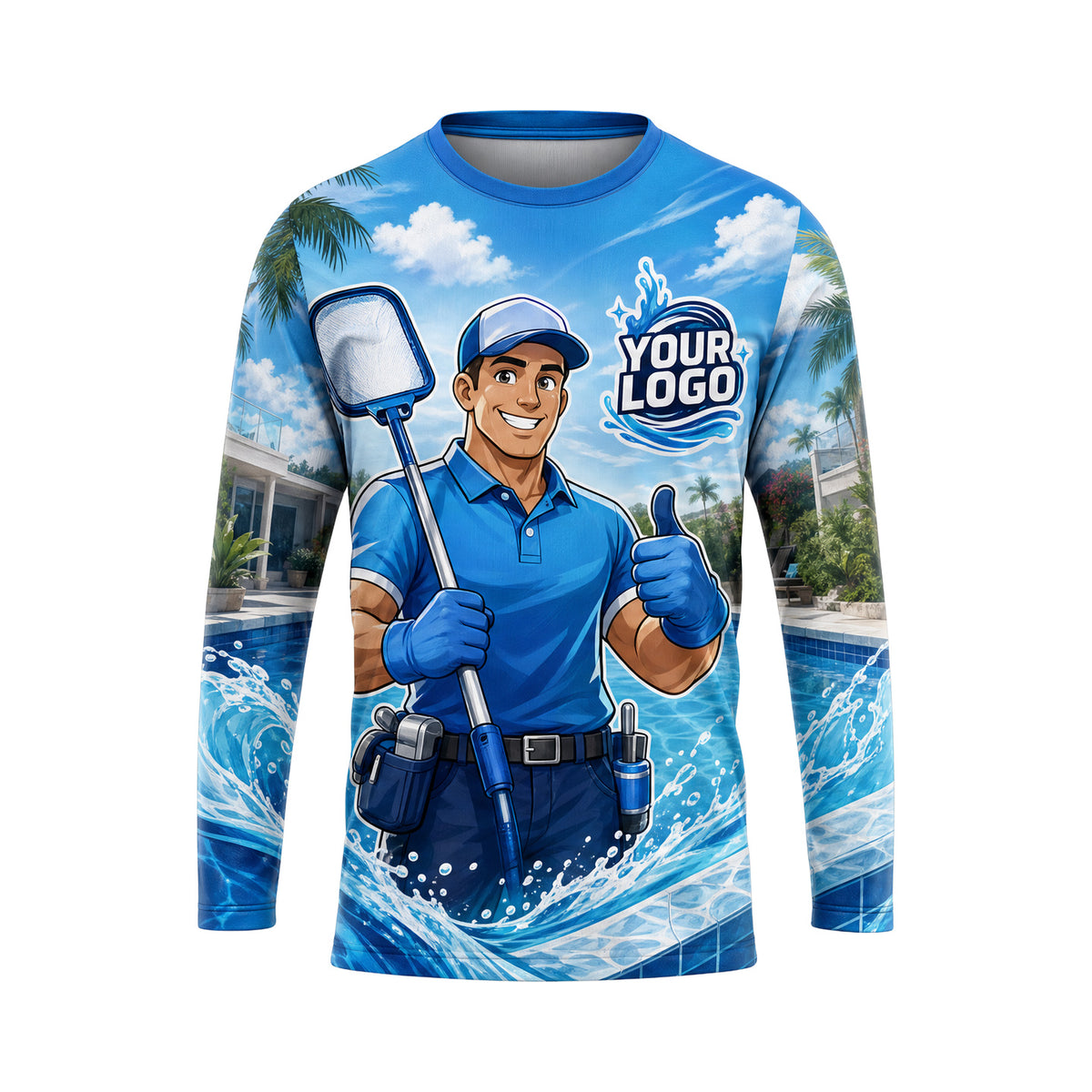 PSN005 - Custom Pool Cleaning Shirt - Mascot Pro - front