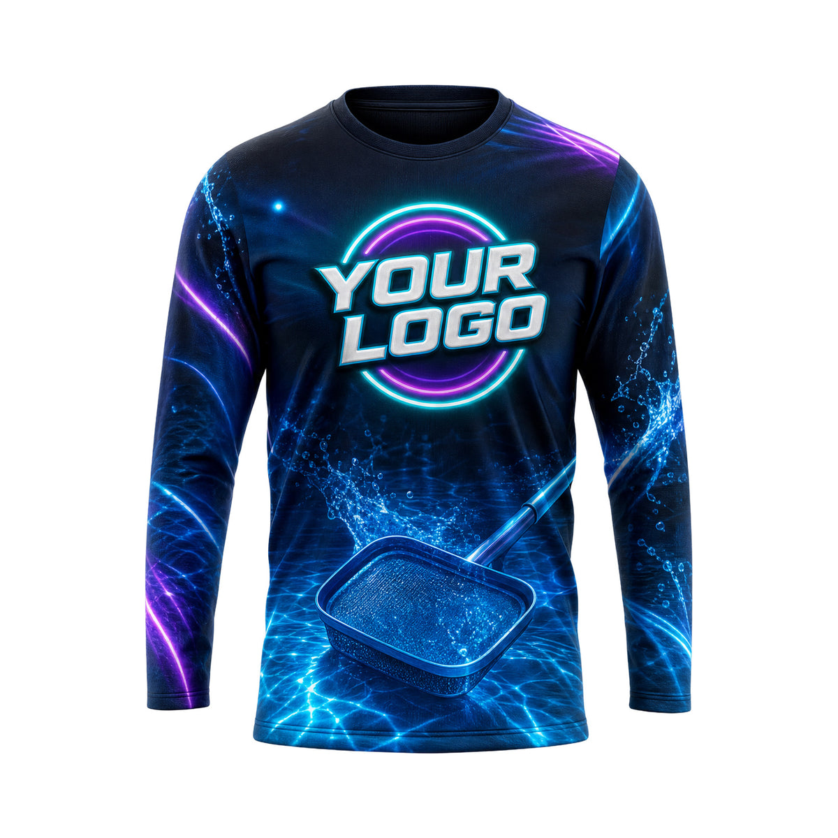 PSN007 - Custom Pool Cleaning Shirt - Neon - front