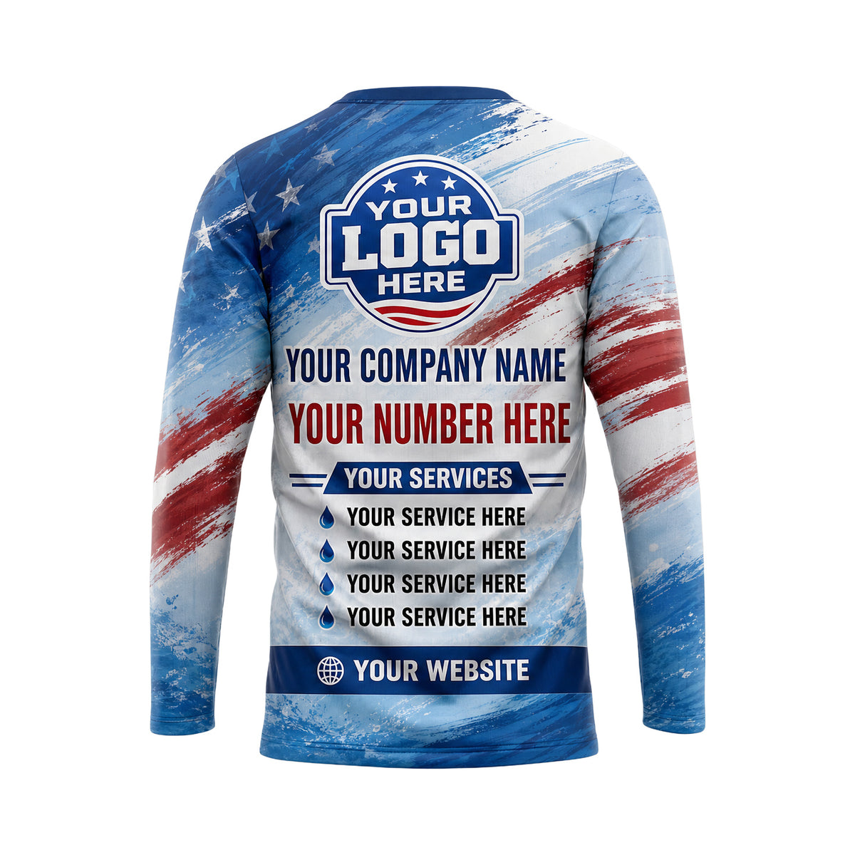 PSN009 - Custom Pool Cleaning Shirt - Patriot - back