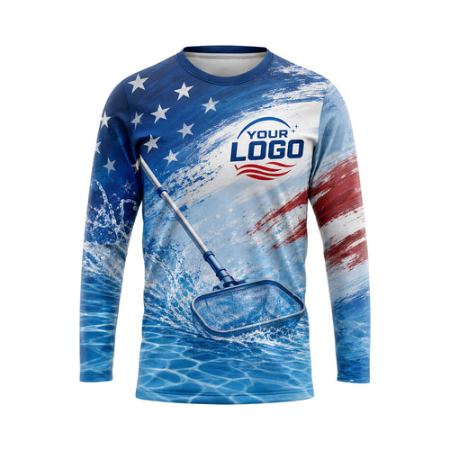 PSN009 - Custom Pool Cleaning Shirt - Patriot - front