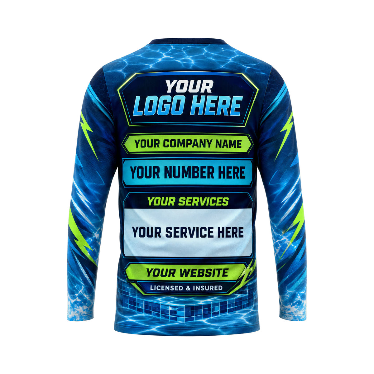 PSN011 - Custom Pool Cleaning Shirt - No Tools Abstract Service Poster - back