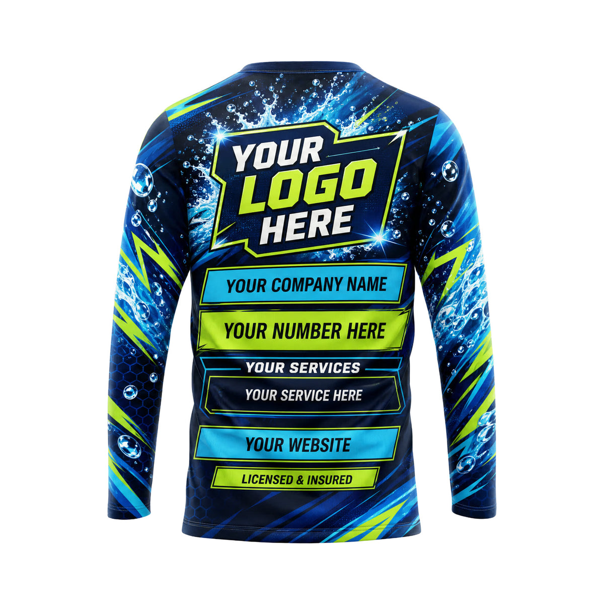 PSN012 - Custom Pool Cleaning Shirt - Industry Effect Front - back