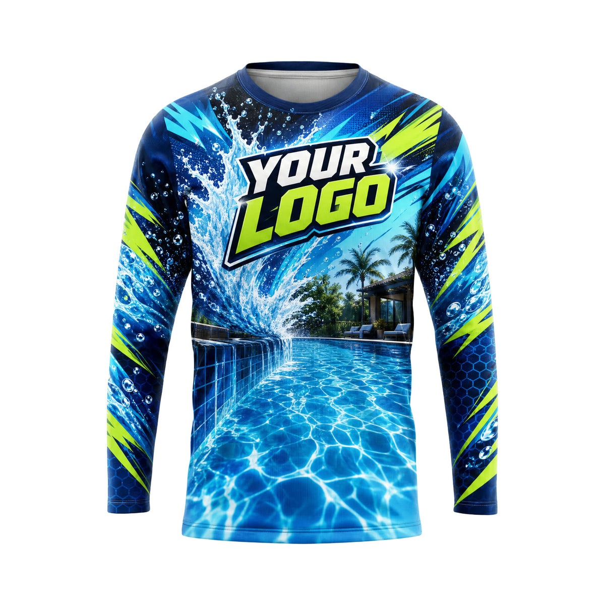 PSN012 - Custom Pool Cleaning Shirt - Industry Effect Front - front