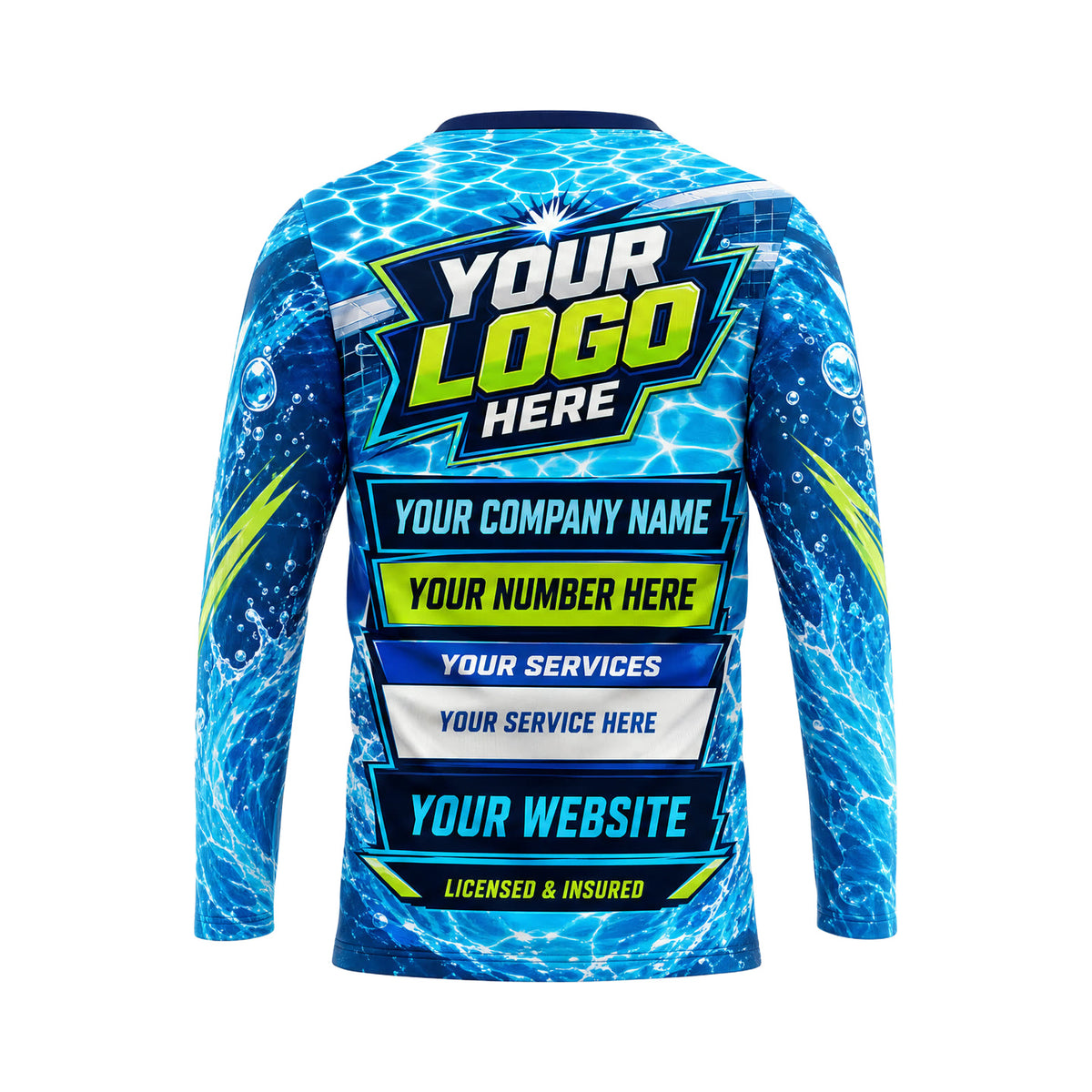 PSN013 - Custom Pool Cleaning Shirt - Industry Effect Full Wrap - back