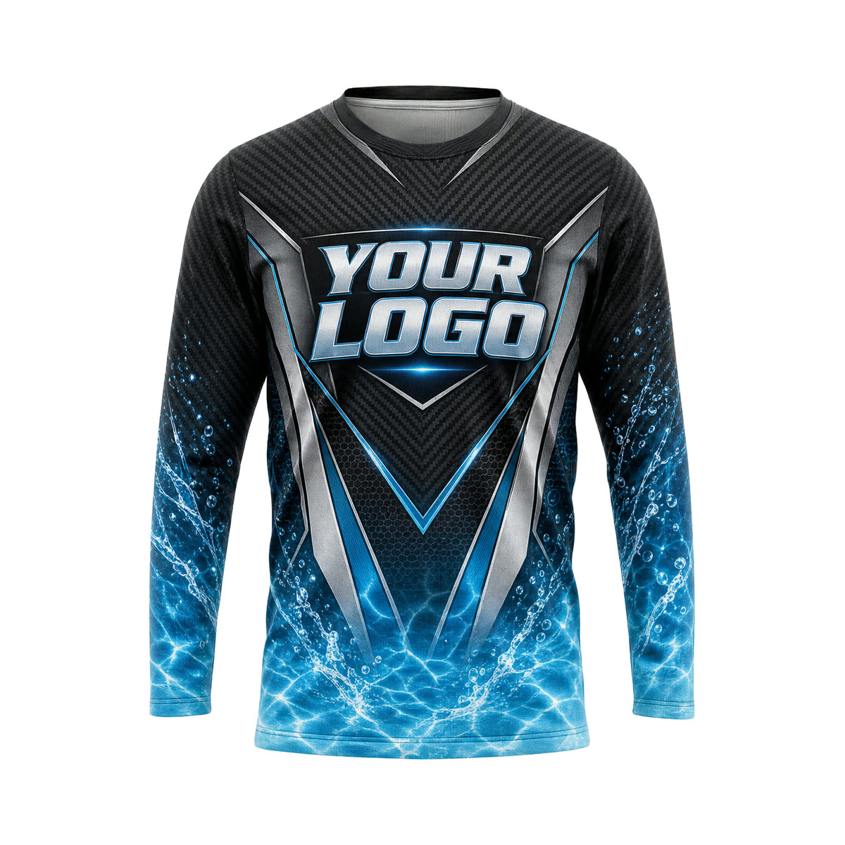 PSN018 - Custom Pool Cleaning Shirt - Center Logo Power - front