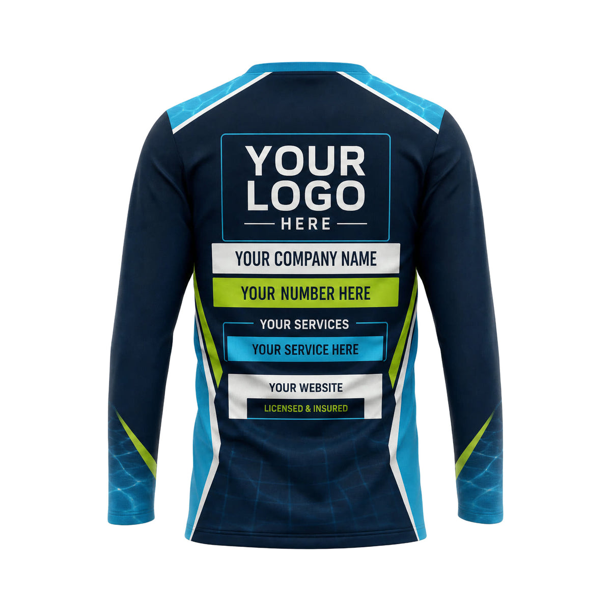 PSN024 - Custom Pool Cleaning Shirt - High Contrast Team - back