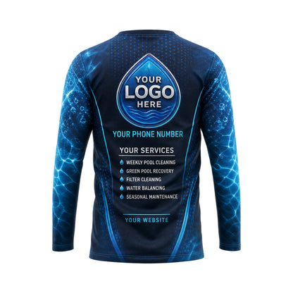 PSN032 - Custom Pool Cleaning Shirt - Electric - back