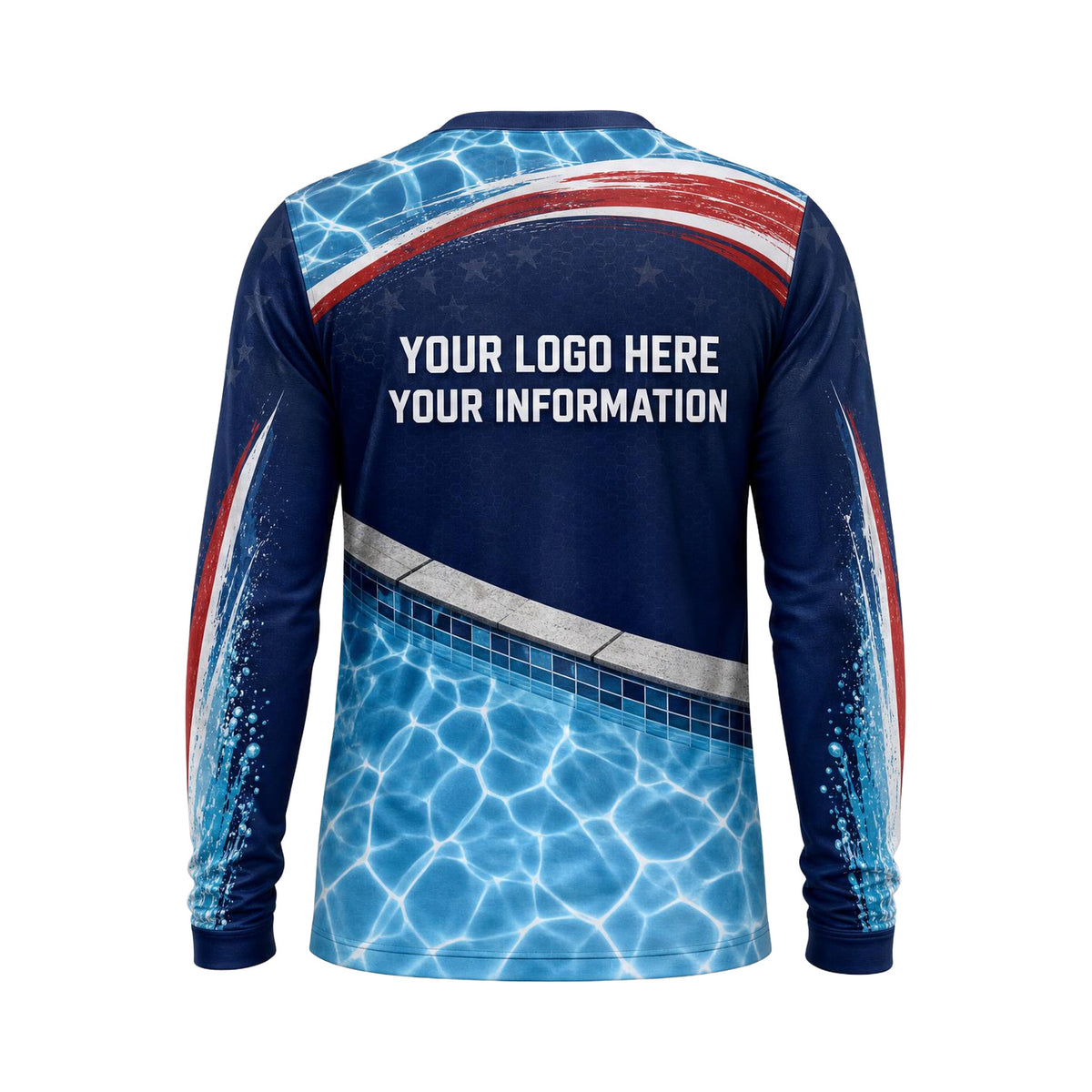 Patriot Pool Sweep custom pool cleaning shirt PSN040 - back
