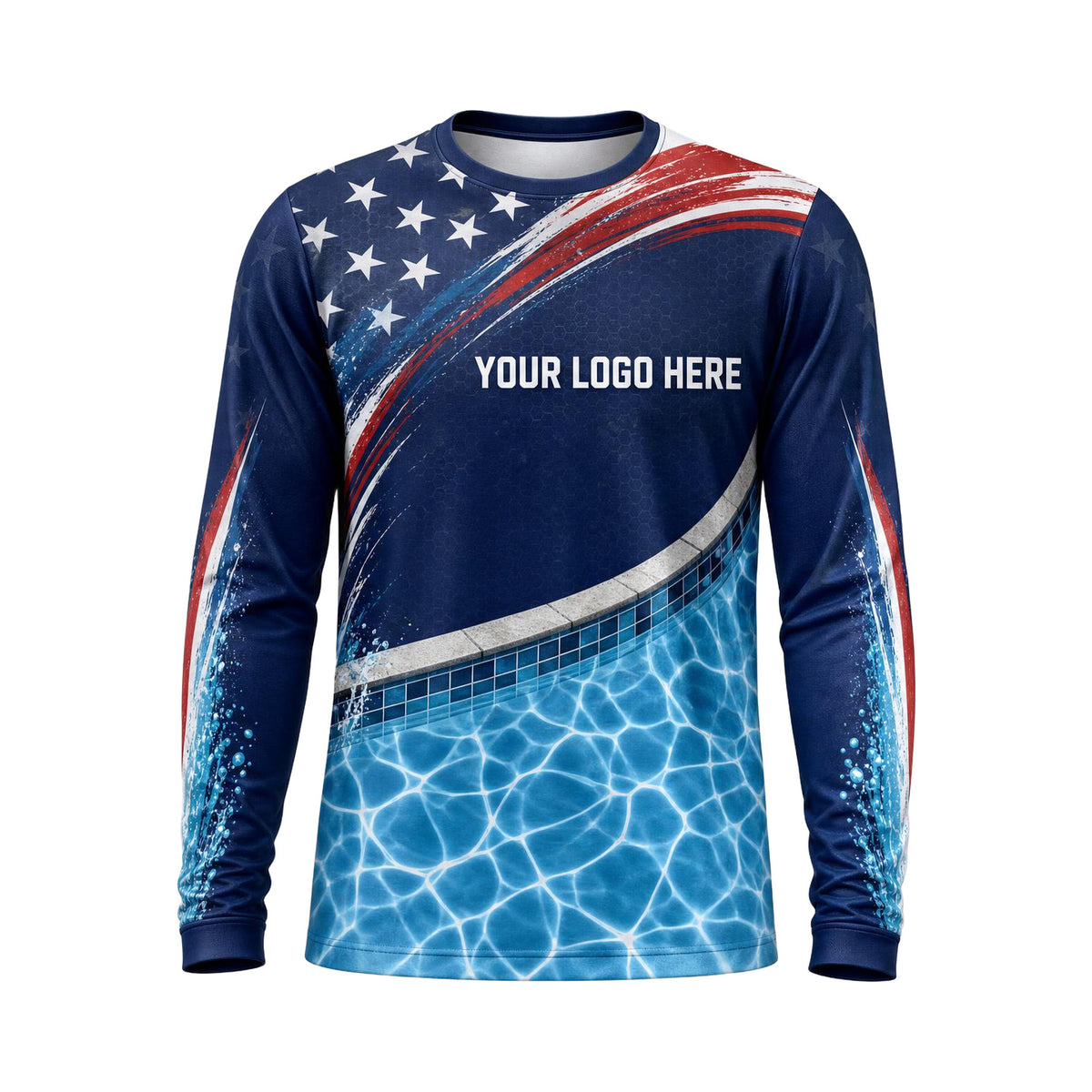 Patriot Pool Sweep custom pool cleaning shirt PSN040 - front