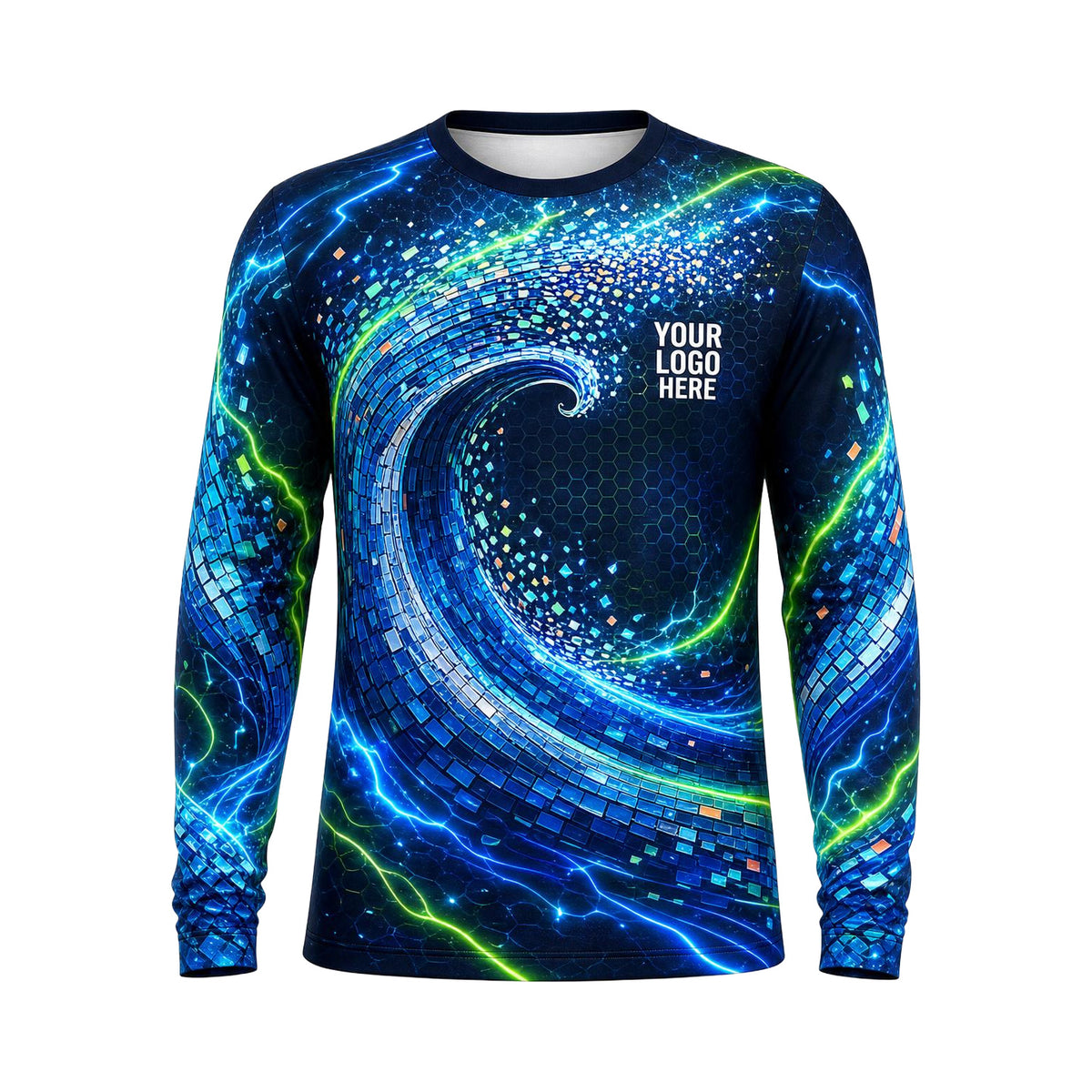 Electric Wave Current custom pool cleaning shirt PSN049 - front