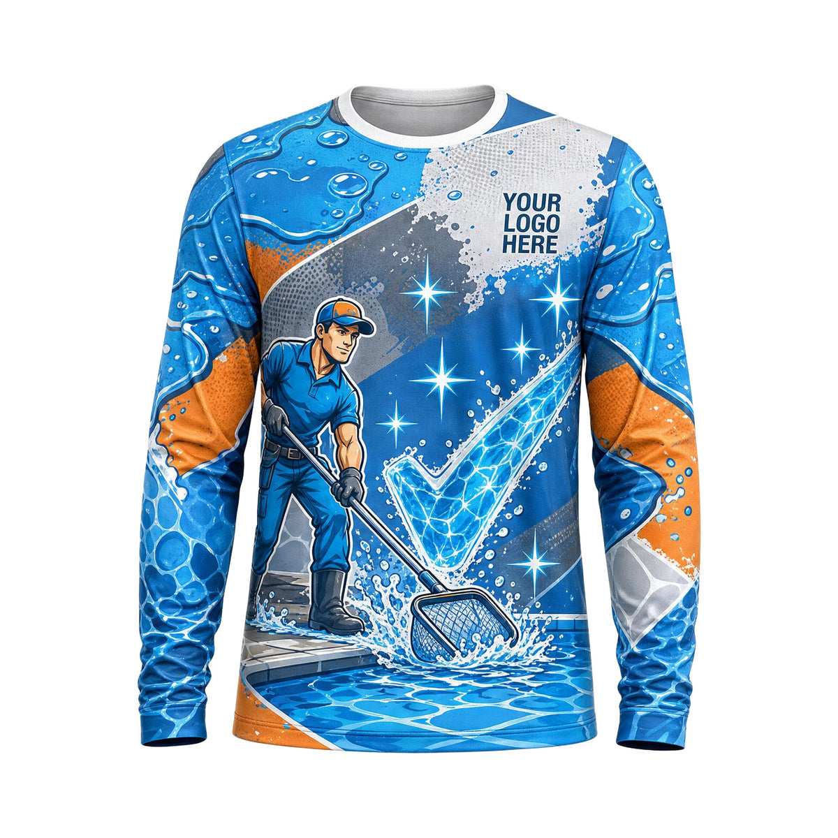 Pool Pro Action custom pool cleaning shirt PSN050 - front