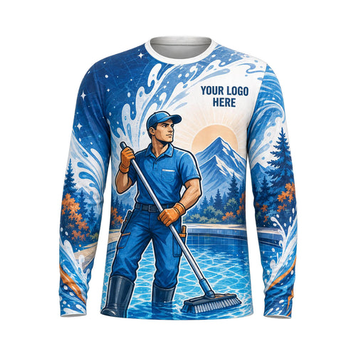 Mountain Pool Tech custom pool cleaning shirt PSN051 - front