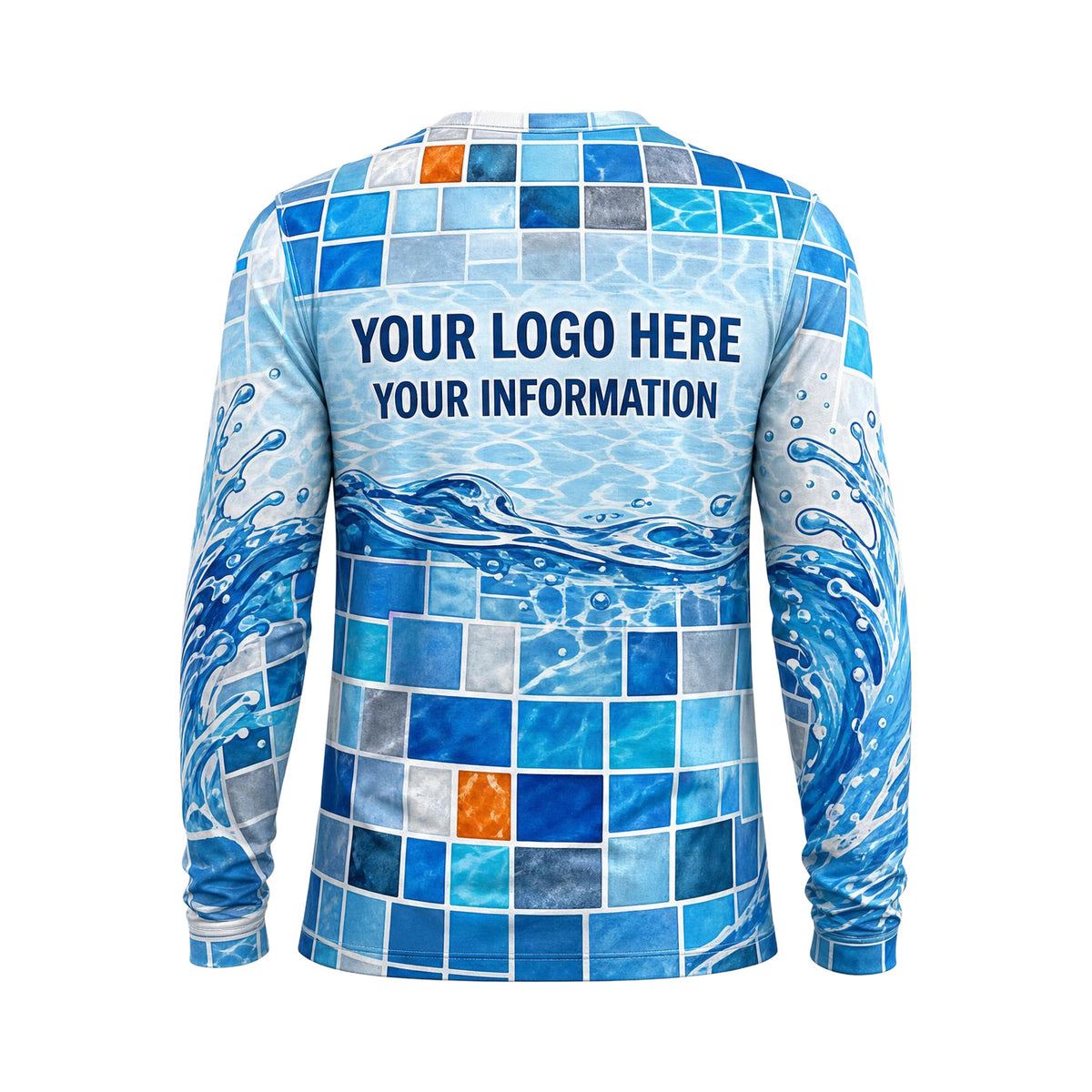 Mosaic Service Pro custom pool cleaning shirt PSN052 - back