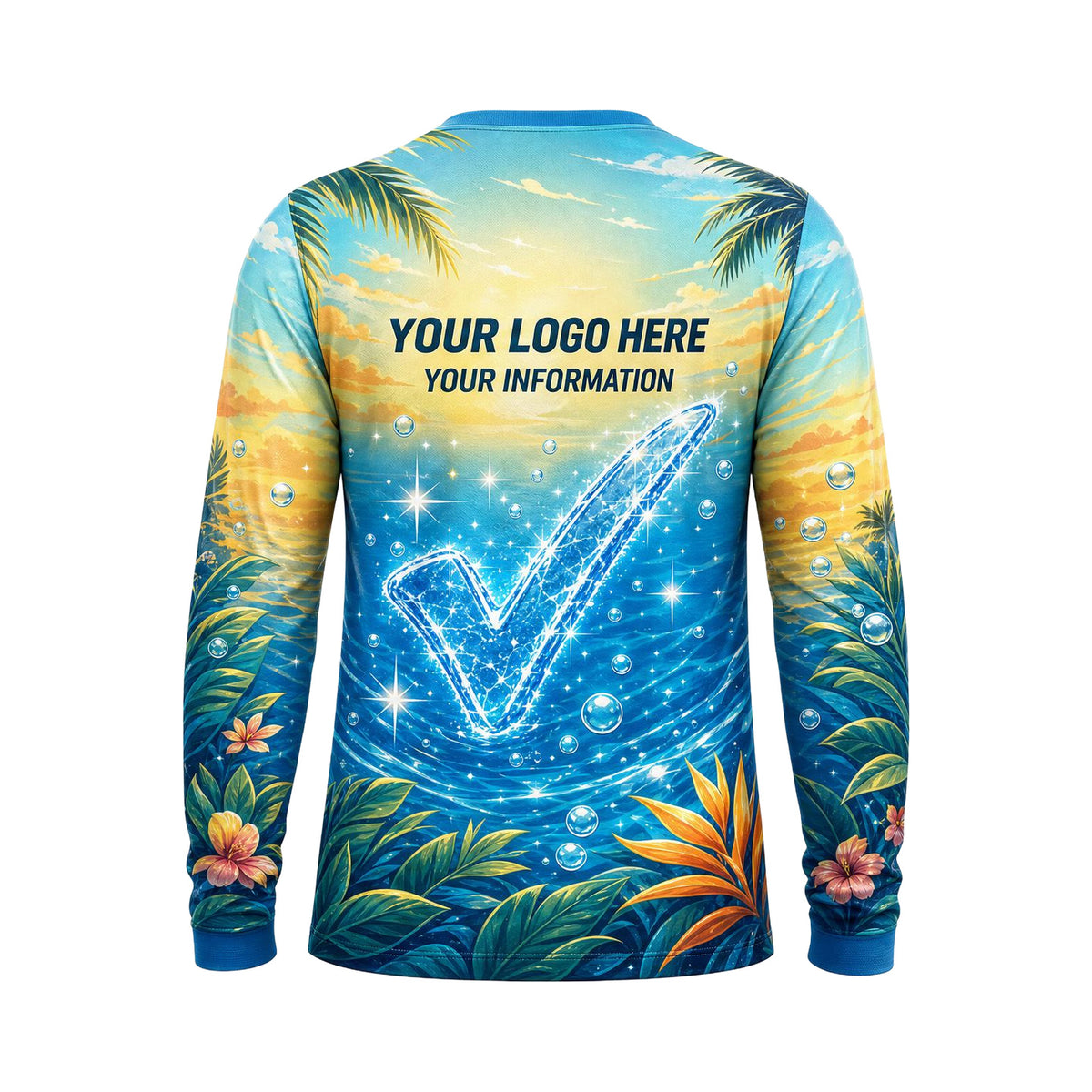 Tropical Pool Mascot custom pool cleaning shirt PSN054 - back