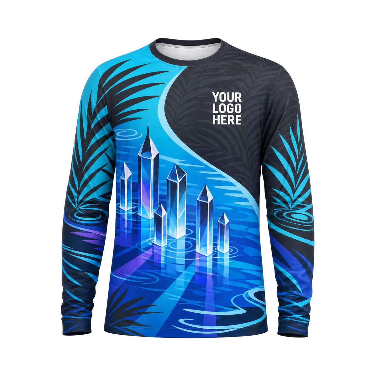 Neon Crystal Oasis custom pool cleaning shirt PSN058 - front