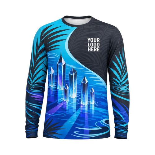 Neon Crystal Oasis custom pool cleaning shirt PSN058 - front