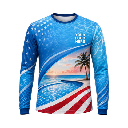 Patriot Palm Horizon custom pool cleaning shirt PSN060 - front