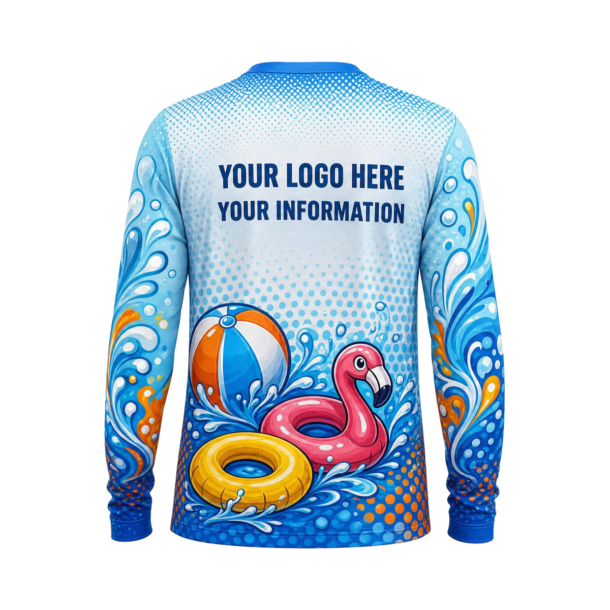 Octopus Float Party custom pool cleaning shirt PSN064 - back