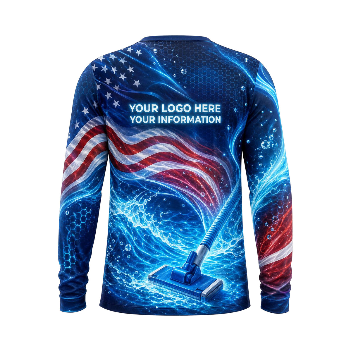Patriot Pool Brush custom pool cleaning shirt PSN065 - back