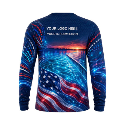 Patriot Night Current custom pool cleaning shirt PSN066 - back
