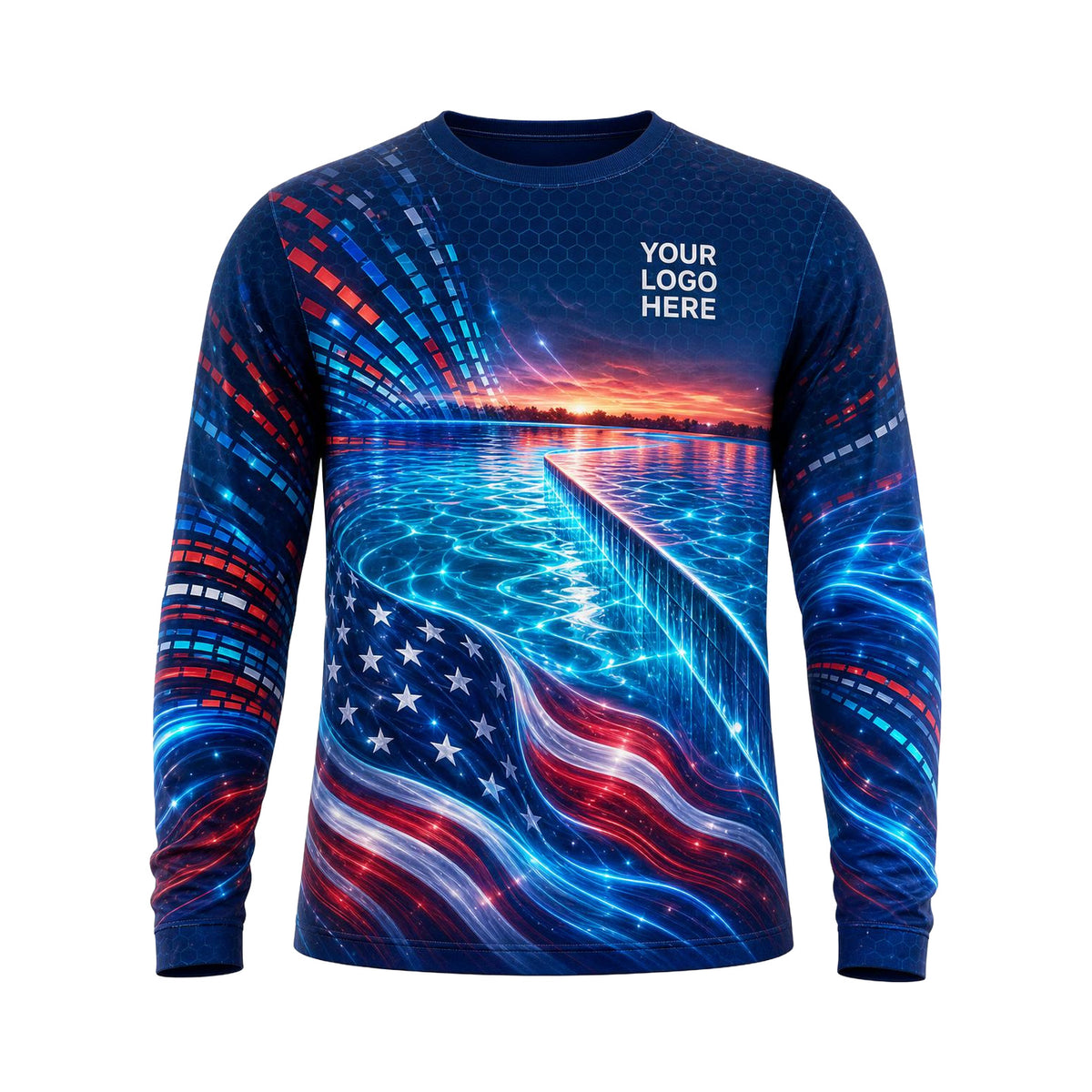 Patriot Night Current custom pool cleaning shirt PSN066 - front