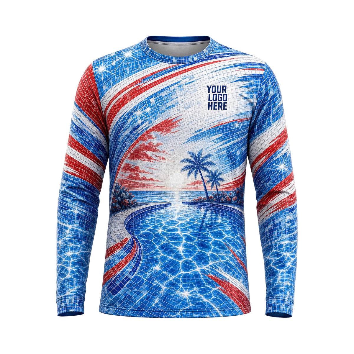 Patriot Pool Sweep custom pool cleaning shirt PSN068 - front