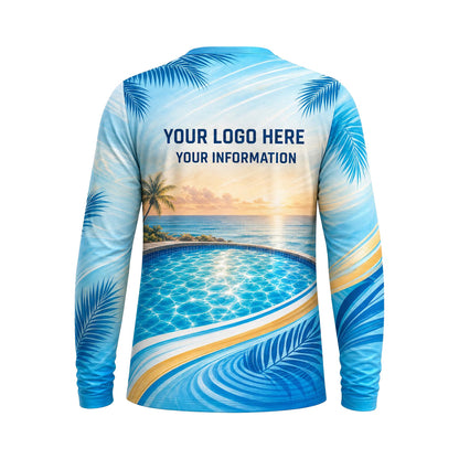 Coastal Pool Wave custom pool cleaning shirt PSN071 - back