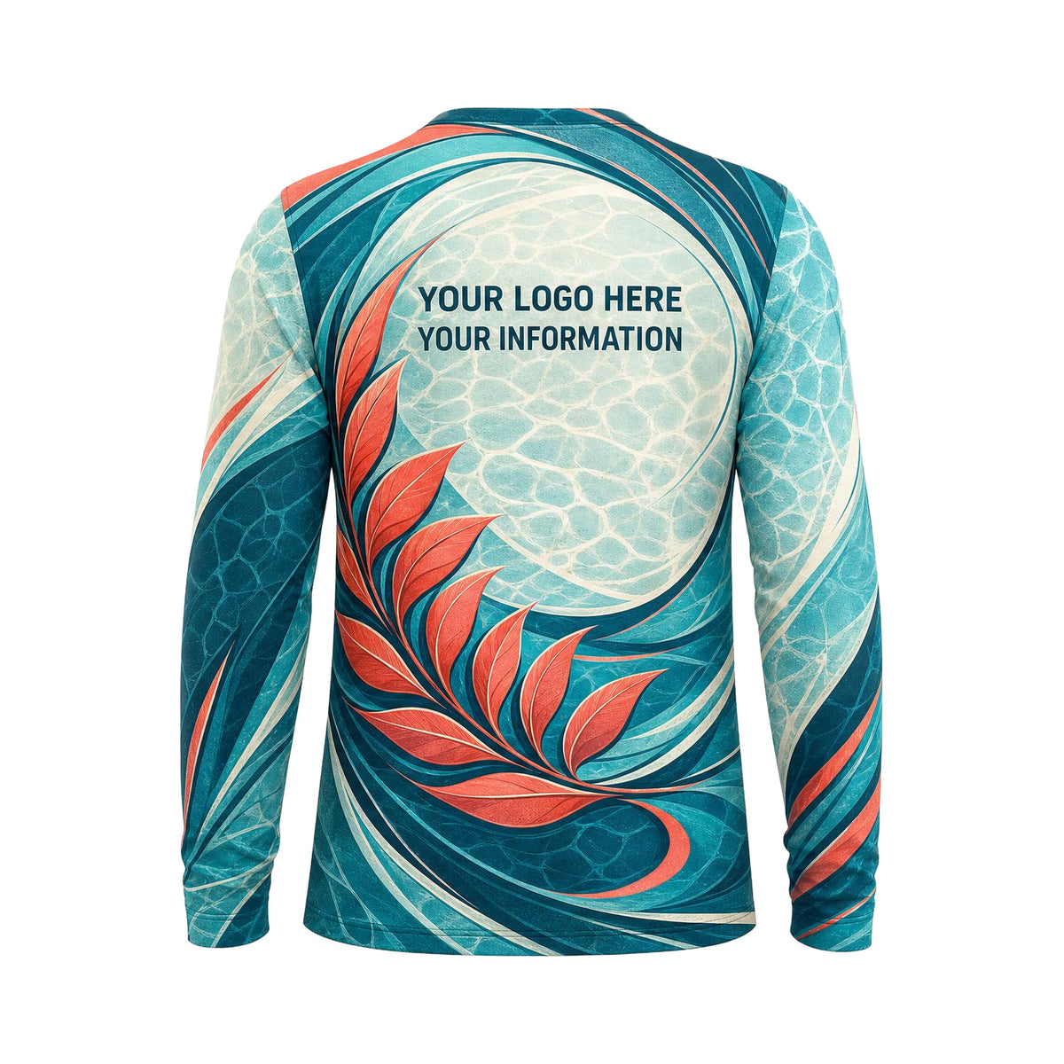 Coral Leaf Current custom pool cleaning shirt PSN084 - back