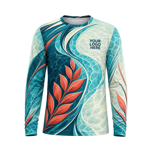 Coral Leaf Current custom pool cleaning shirt PSN084 - front