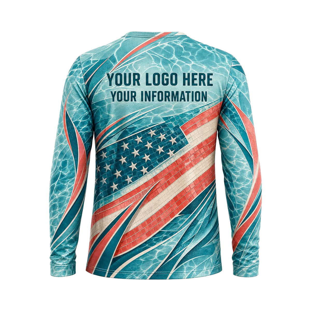 Patriot Palm Flag custom pool cleaning shirt PSN085 - back