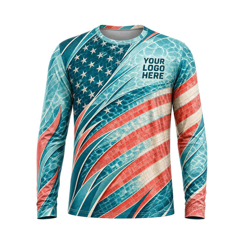 Patriot Palm Flag custom pool cleaning shirt PSN085 - front