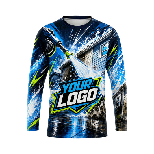 PWN002 - Custom Pressure Washing Shirt - Industry Effect Front - front