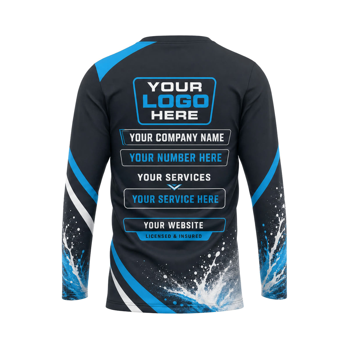 PWN005 - Custom Pressure Washing Shirt - Neutral Premium Basic - back