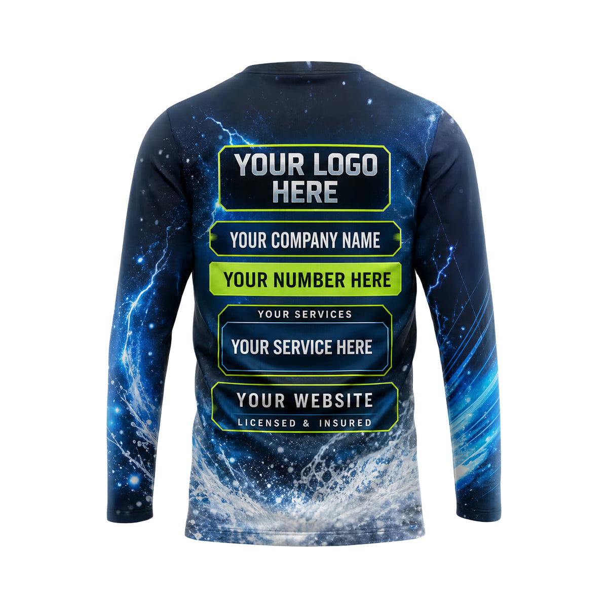 PWN010 - Custom Pressure Washing Shirt - Particle Burst - back