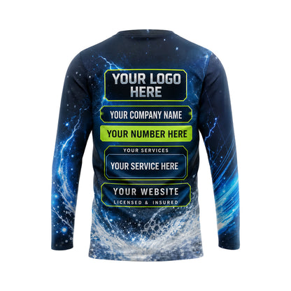 PWN010 - Custom Pressure Washing Shirt - Particle Burst - back