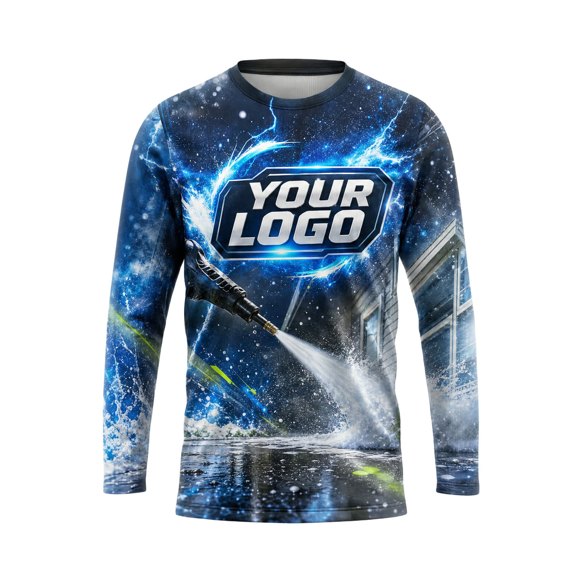 PWN010 - Custom Pressure Washing Shirt - Particle Burst - front
