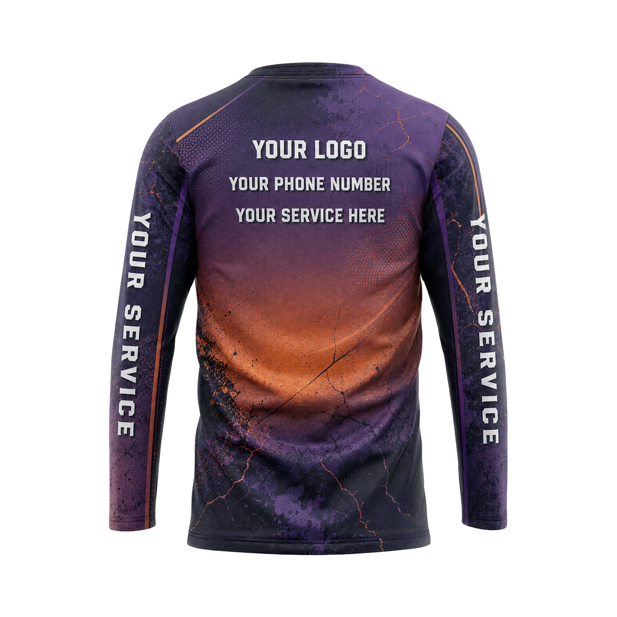 RFN007 - Custom Roofing Shirt - Sunsetpurple - back