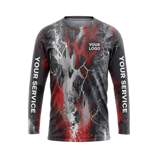 RFN010 - Custom Roofing Shirt - Crimson - front