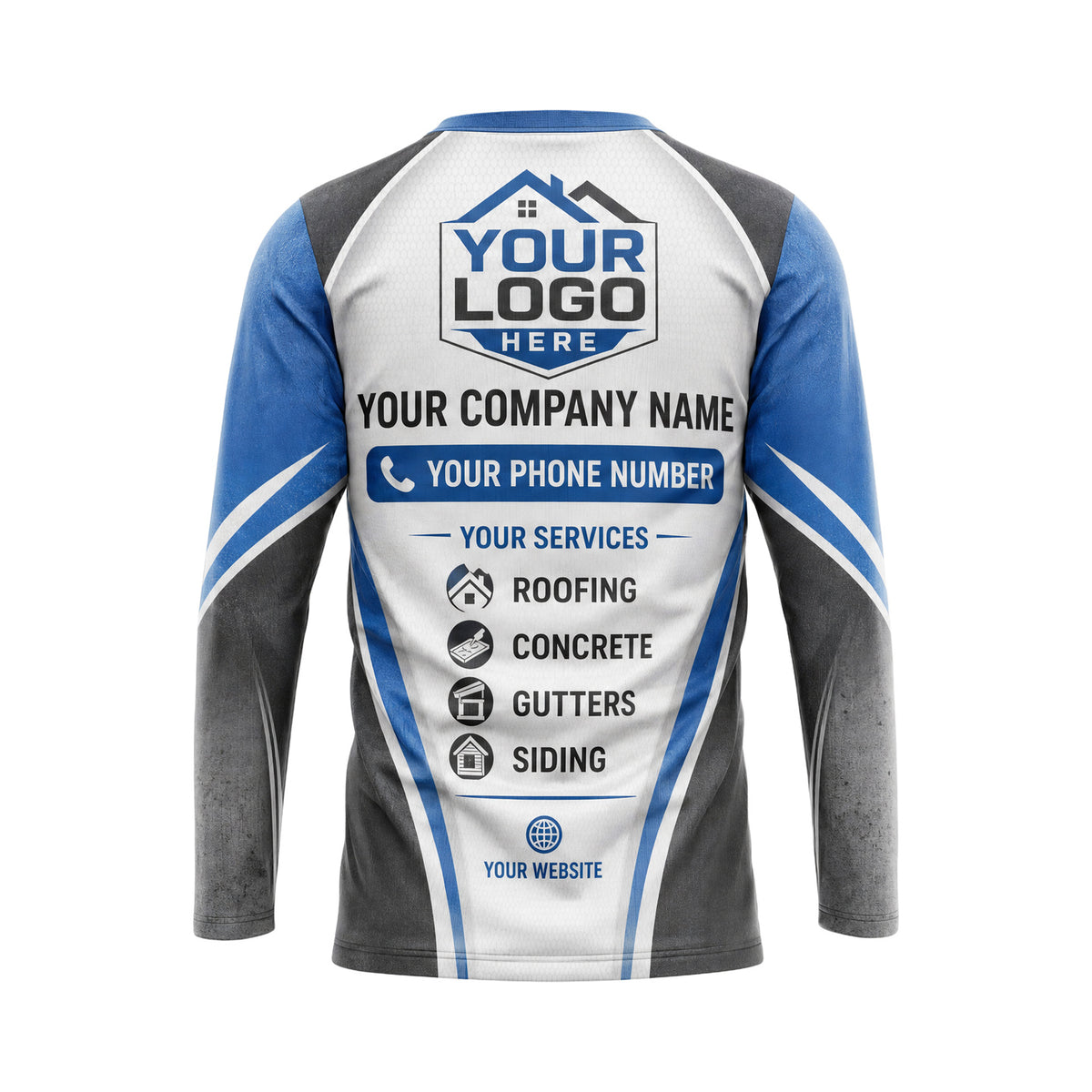RFN016 - Custom Roofing Shirt - Sport Sym - back