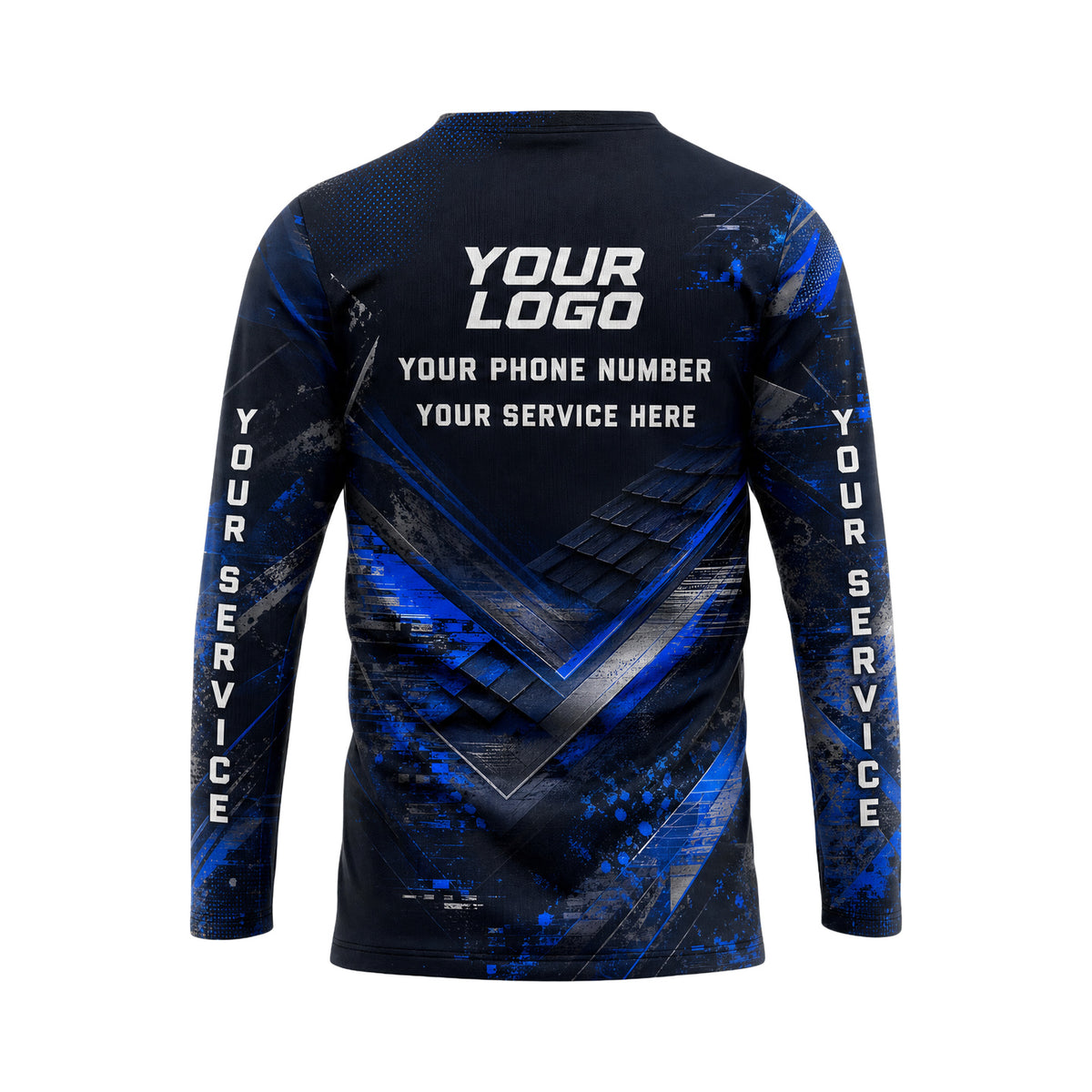 RFN017 - Custom Roofing Shirt - Royal - back