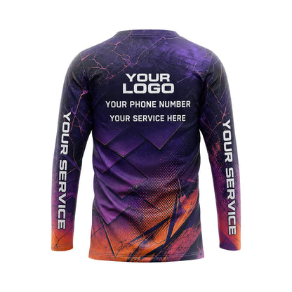 RFN018 - Custom Roofing Shirt - Sunsetpurple - back