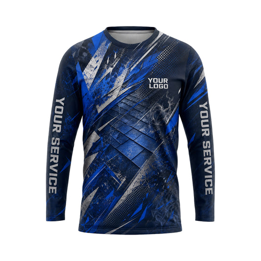 RFN026 - Custom Roofing Shirt - Royal - front