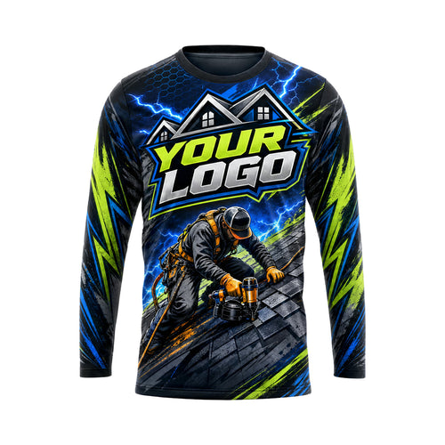 RFN030 - Custom Roofing Shirt - With Tools Crew Equipment - front